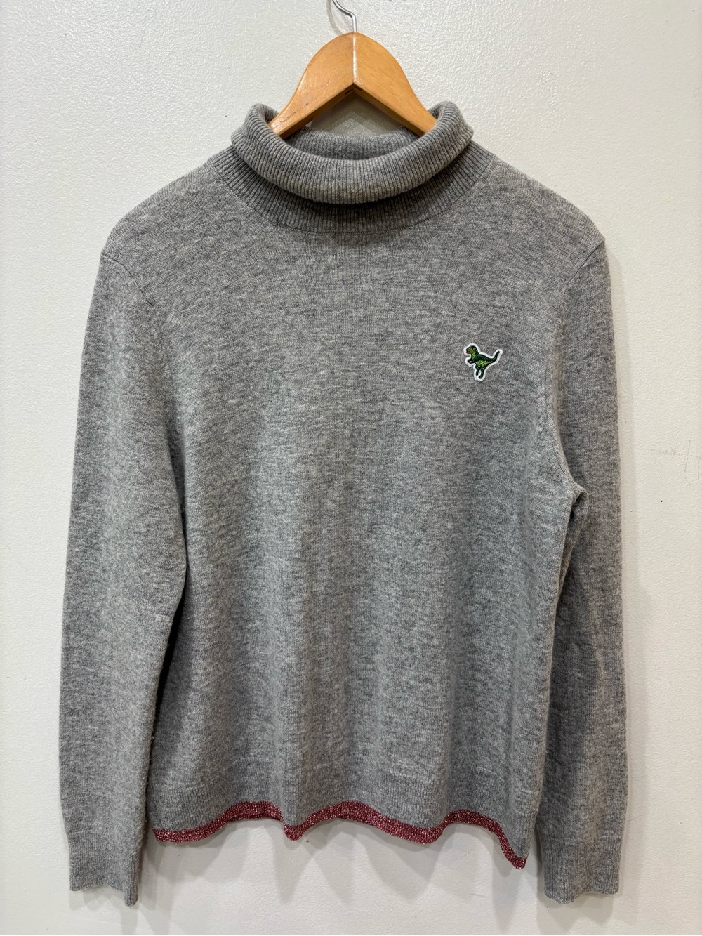 Coach Turtleneck Wool Cashmere Blend Rexy Mettalic Hem Sweater Women’s XL